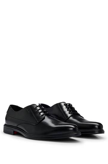 Аксесуари BOSS Nappa Leather Derby Shoes with Embossed Logo чорний | 50497869