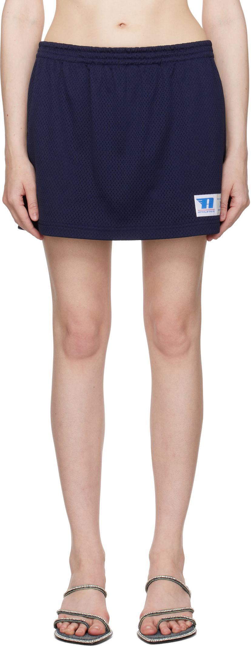 Спідниця Alexander Wang Alexander Wang Deconstructed Athletic Mesh Skort темно-синій | 1CC2255101