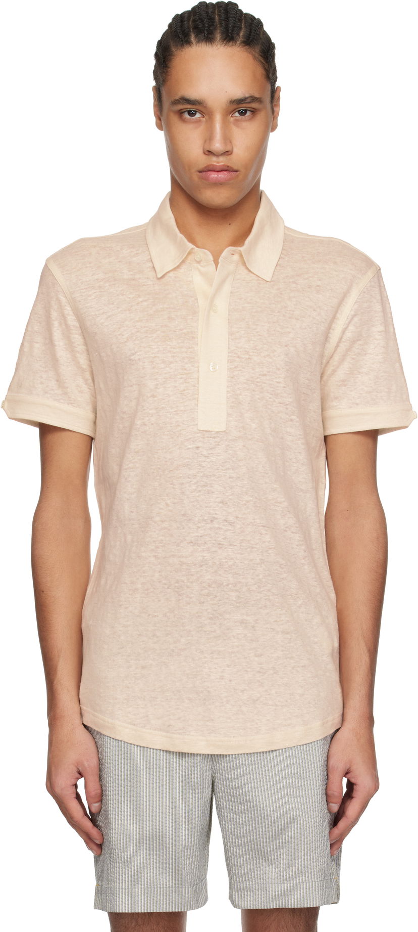 Сорочка поло Orlebar Brown Orlebar Brown Sebastian Linen Polo бежевий | 280280