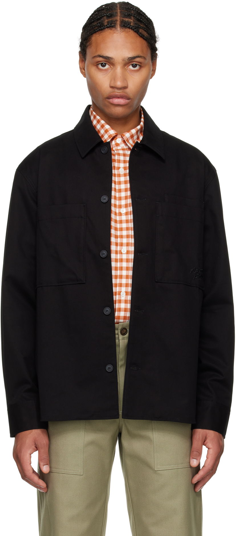 Сорочка MAISON KITSUNÉ Cotton Overshirt чорний | MM00401WW0122