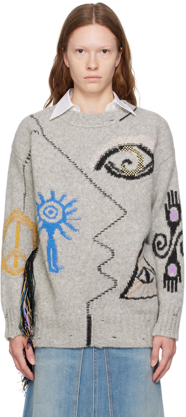 Cветр Stella McCartney Intarsia Knit Sweater Сірий | 6K05673S2438