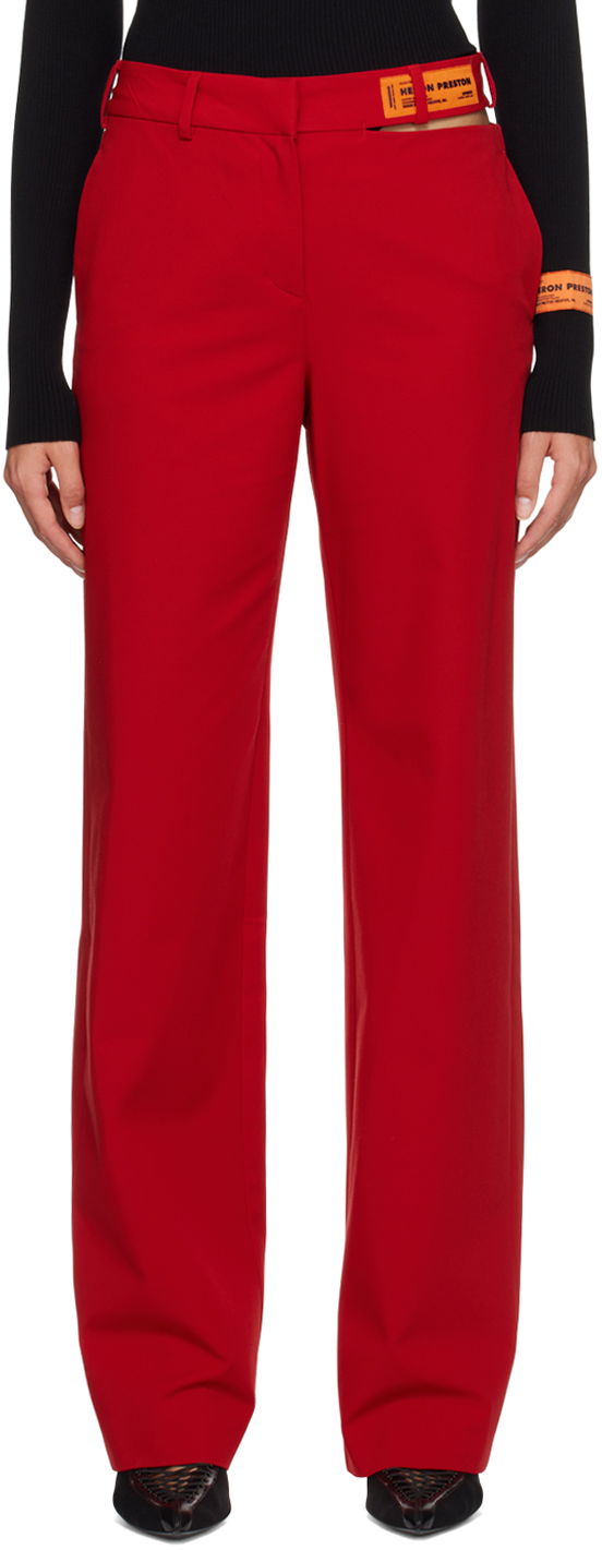 Штани HERON PRESTON Heron Preston Cutout Trousers Червоний | HWCO002S23FAB0012500