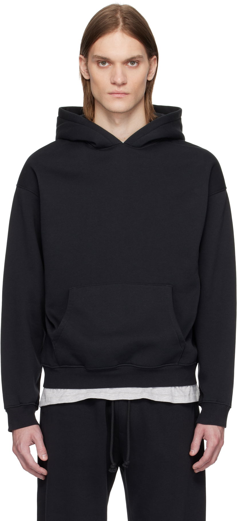 Світшоти SKIMS SKIMS Fleece Lounge Relaxed Hoodie чорний | PL-PLO-8461M-WASHED ONYX