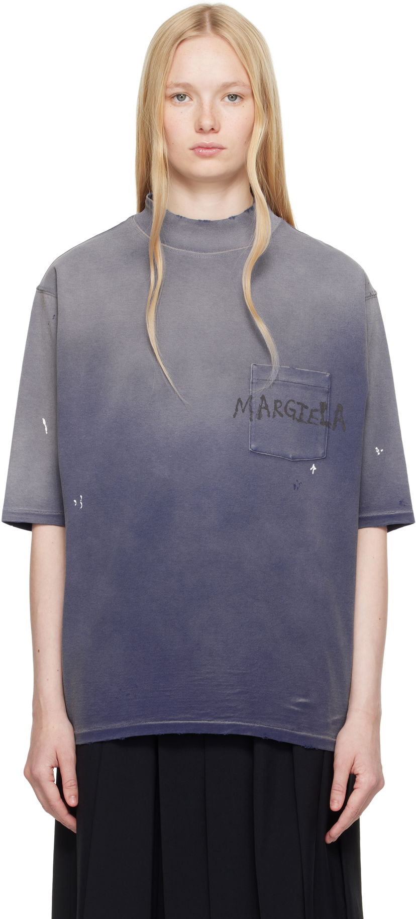 Футболка Maison Margiela Maison Margiela Graffiti Logo T-Shirt Синій | S50GC0714 S24567