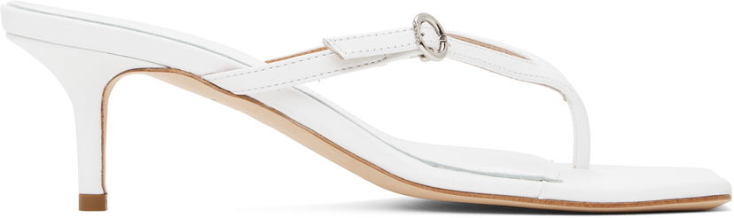 Аксесуари Aeyde Aeyde Leigh Leather Toe-Post Heeled Sandals білий | A11-HS-GAIS55TB162-SS25-1020-007