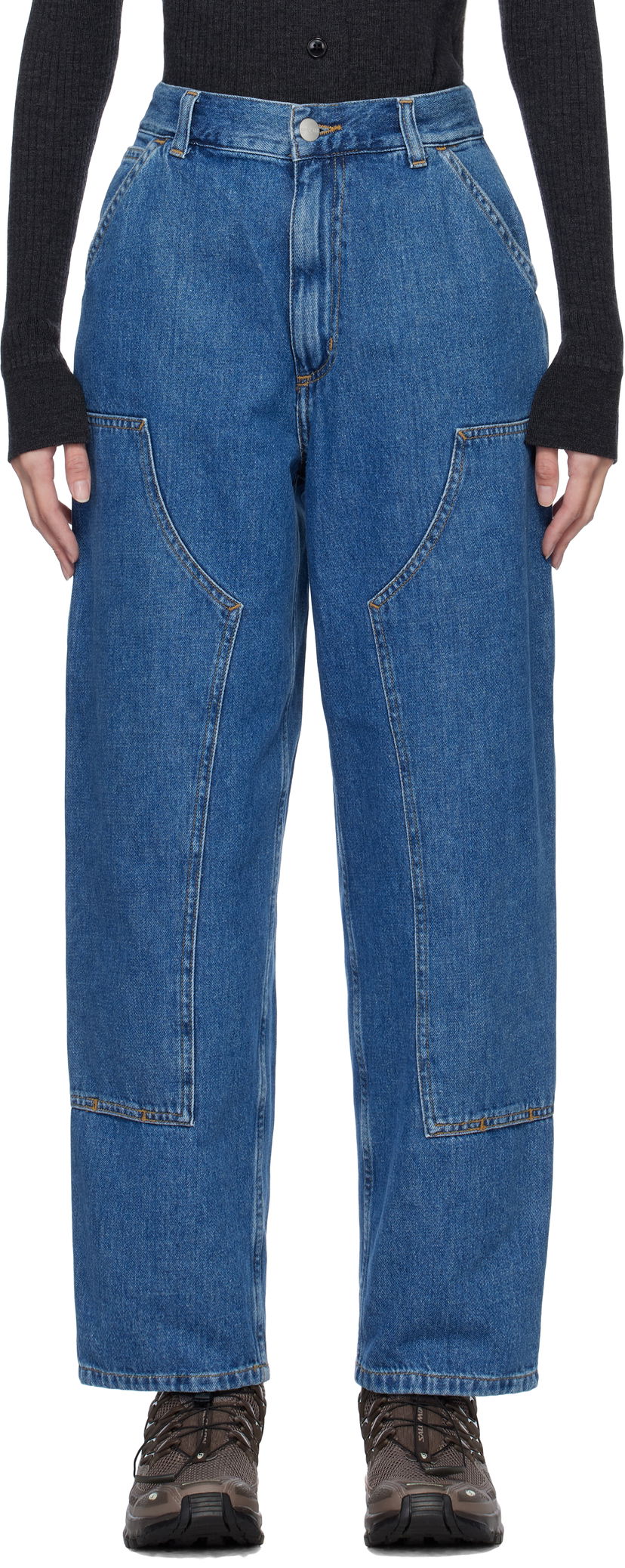Джинси Carhartt WIP Double Knee Relaxed Fit Jeans Синій | I034229 0106