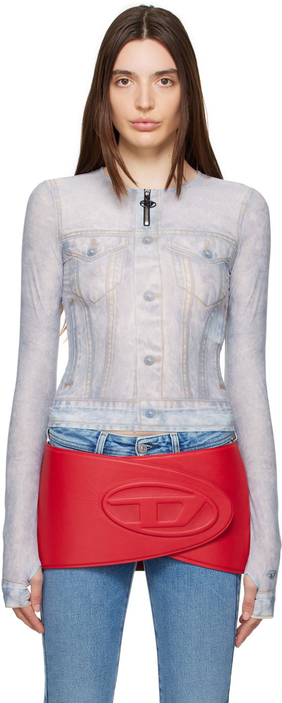 Футболка Diesel T-Clau Long Sleeve T-Shirt Бірюзовий | A08845 0JYYE