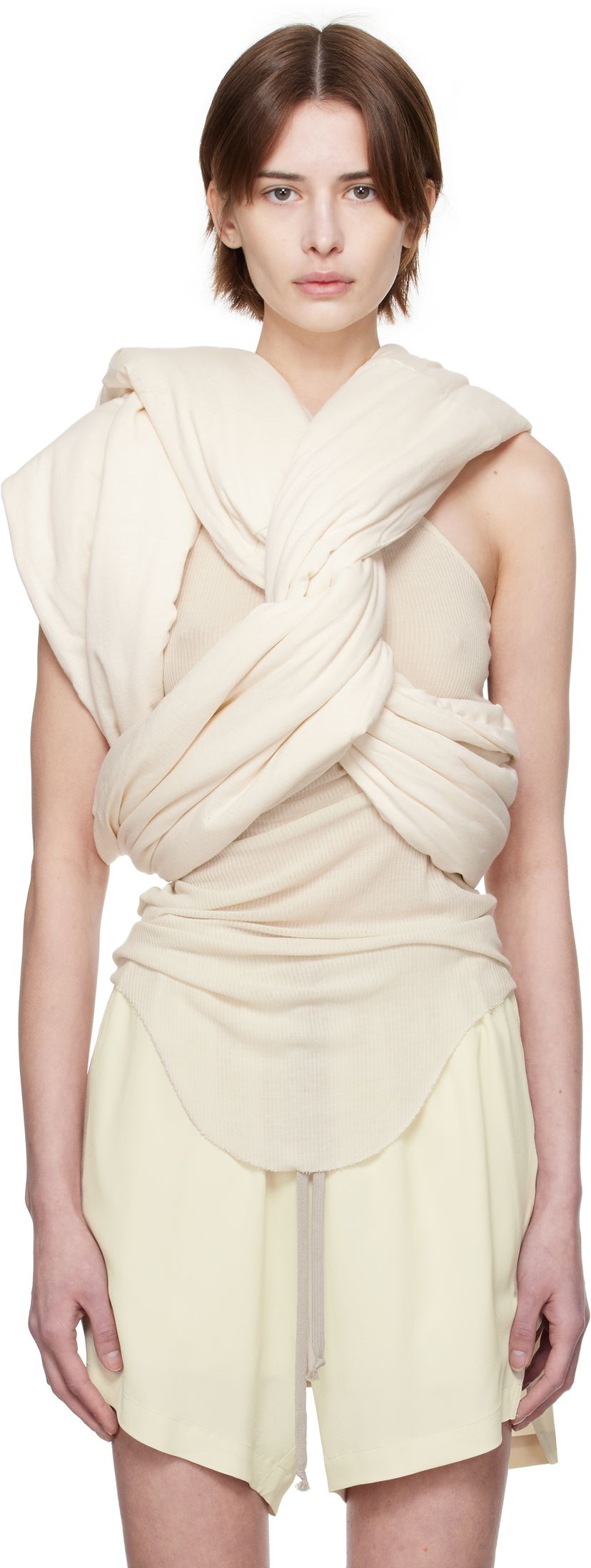 Безрукавка Rick Owens Rick Owens Hollywood Triple Donut Top бежевий | RP01E7432 JNC