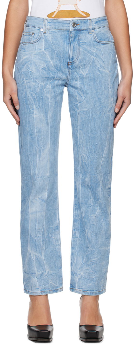 Джинси Stella McCartney Stella McCartney Crinkle Wash Jeans Синій | 6D00293SPH08
