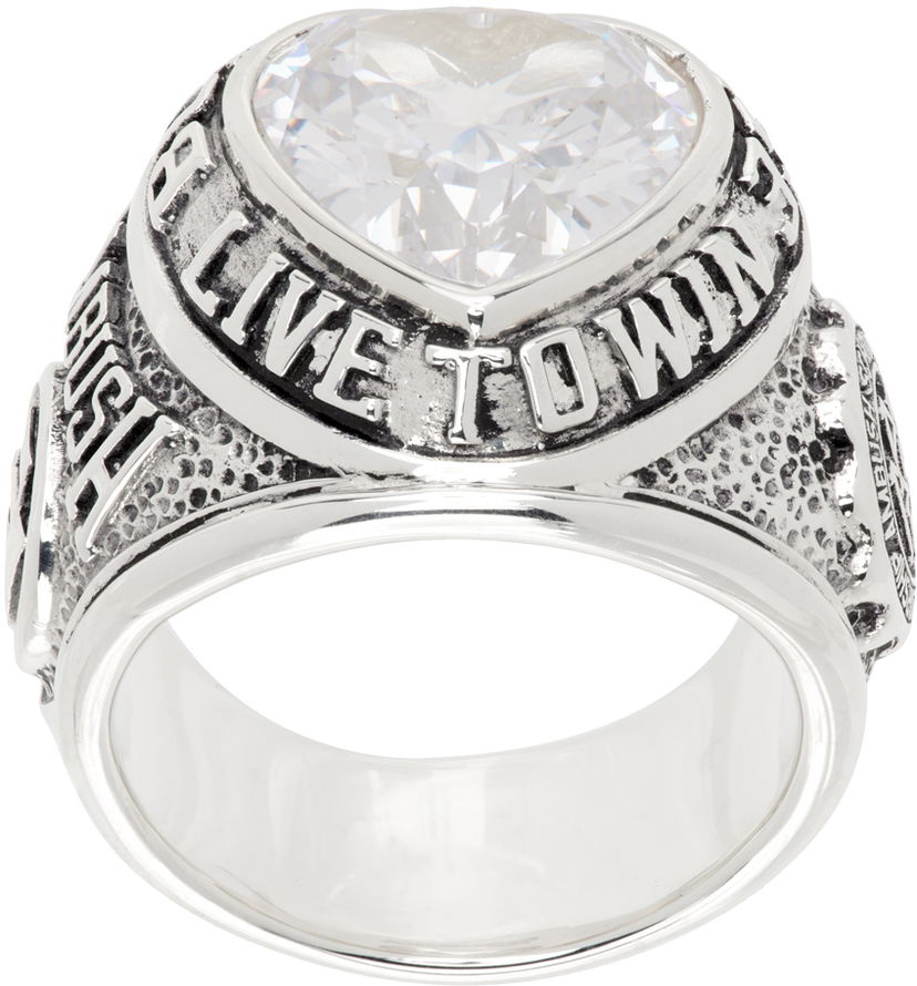 Кільце Ambush Heart Class Signet Ring Сірий | BMOC002S24SIL0017200