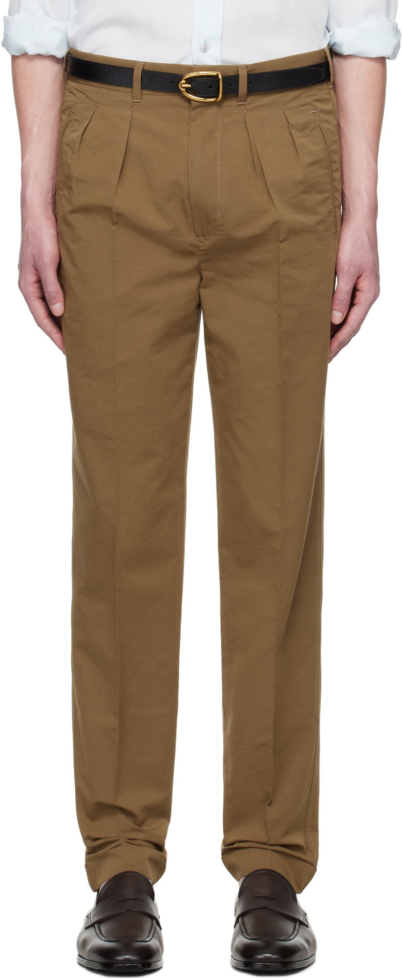 Штани Tom Ford Tom Ford Double Pleat Trousers Коричневий | SHP006-FMC207S25