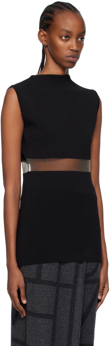 плаття TOTEME TOTEME High-Neck Mesh-Paneled Top чорний | 241-WRT1068-YA0028, 3