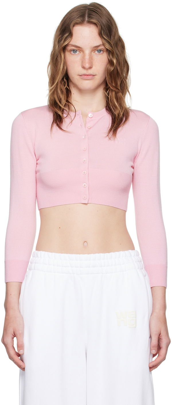 Cветр Alexander Wang Cropped Cardigan Рожевий | 4KC3243019