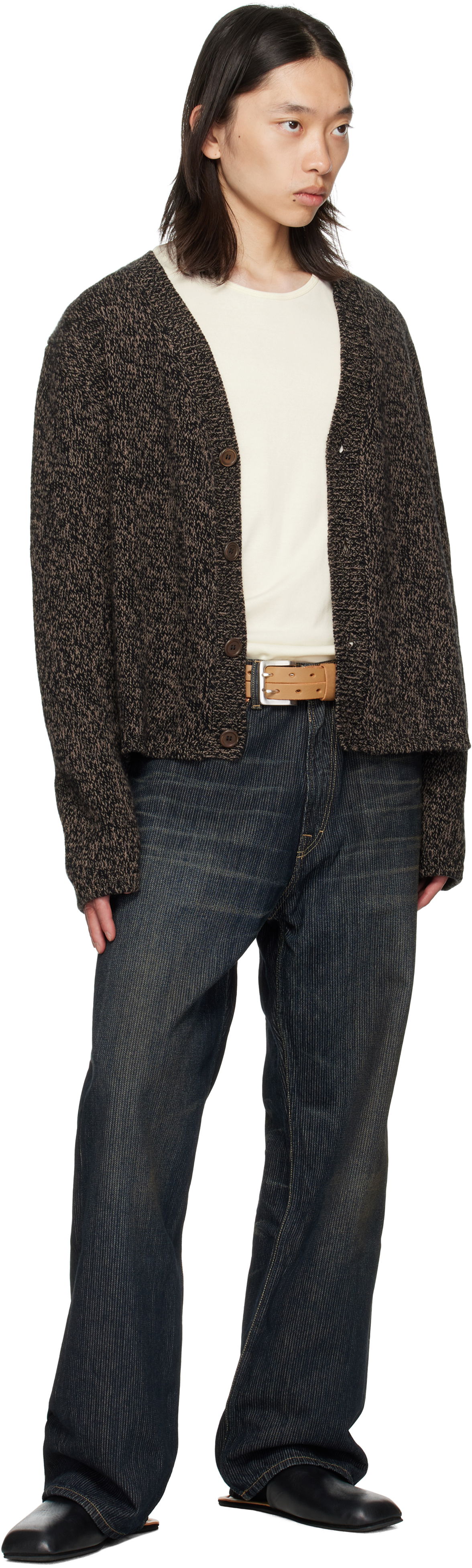 Ремені OUR LEGACY Leather Split Belt with Double-Prong Buckle Коричневий | A4258SOS, 1