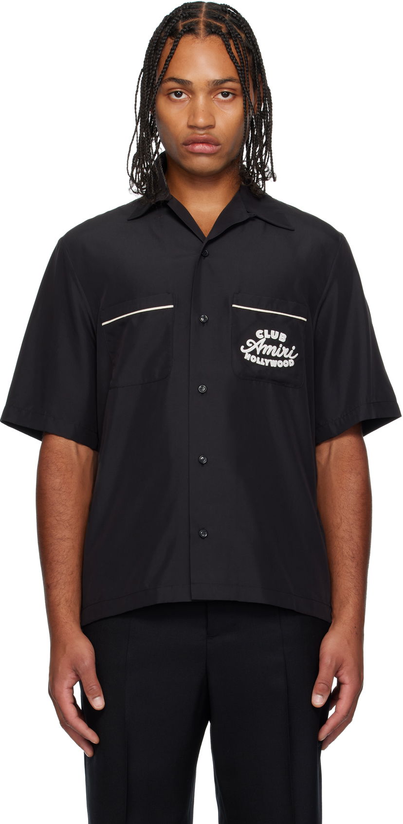 Сорочка AMIRI Amiri 'Club Amiri' Camp Shirt чорний | AMSTCA1194