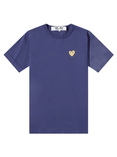 Футболка Comme des Garçons Play Gold Heart Logo Tee темно-синій | P1T216-2