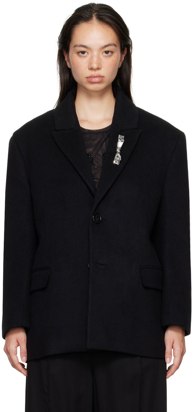 Куртка Blumarine Blumarine Bijoux Pin Blazer чорний | A422S083A