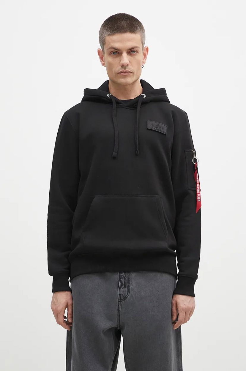Світшоти Alpha Industries Hoodie With Print чорний | 178314.95