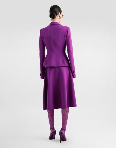 Спідниця Dolce & Gabbana Dolce & Gabbana Double Crêpe Wool Midi A-Line Skirt Фіолетовий | F4C02TFU2L8F0571, 2