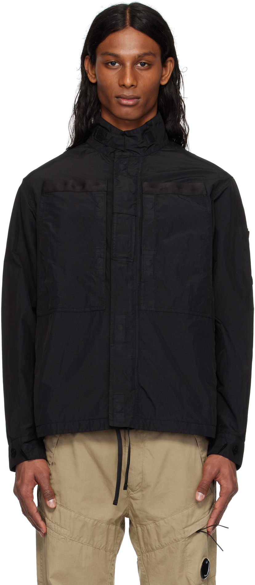 Вітровка C.P. Company C.P. Company Flatt Nylon Lens Overshirt чорний | 18CMOS081A-005991G