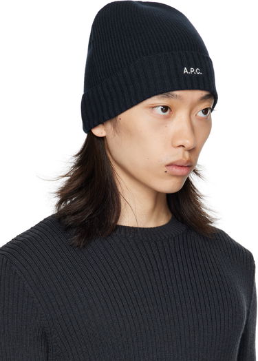 Шапка A.P.C. A.P.C. Colin Ribbed Knit Beanie чорний | WVBCZ-M25091, 1