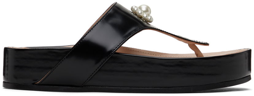 плаття Simone Rocha Simone Rocha Pearl Thong Platform Sandals чорний | SLD47D 0740