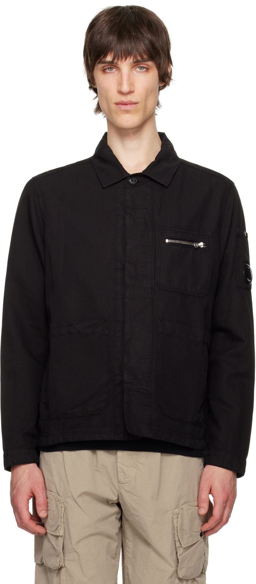 Куртка C.P. Company C.P. Company Cotton Linen Overshirt чорний | 18CMOS200A-006273G