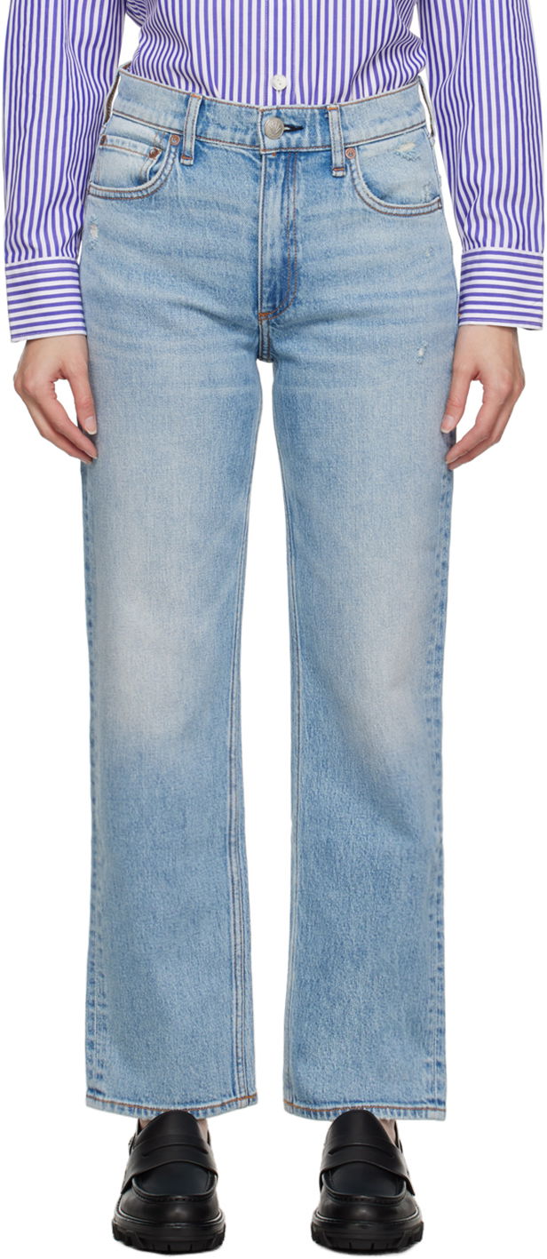Джинси rag & bone Rag & Bone Harlow Straight Leg Jeans Синій | WDD23S2934B7LO