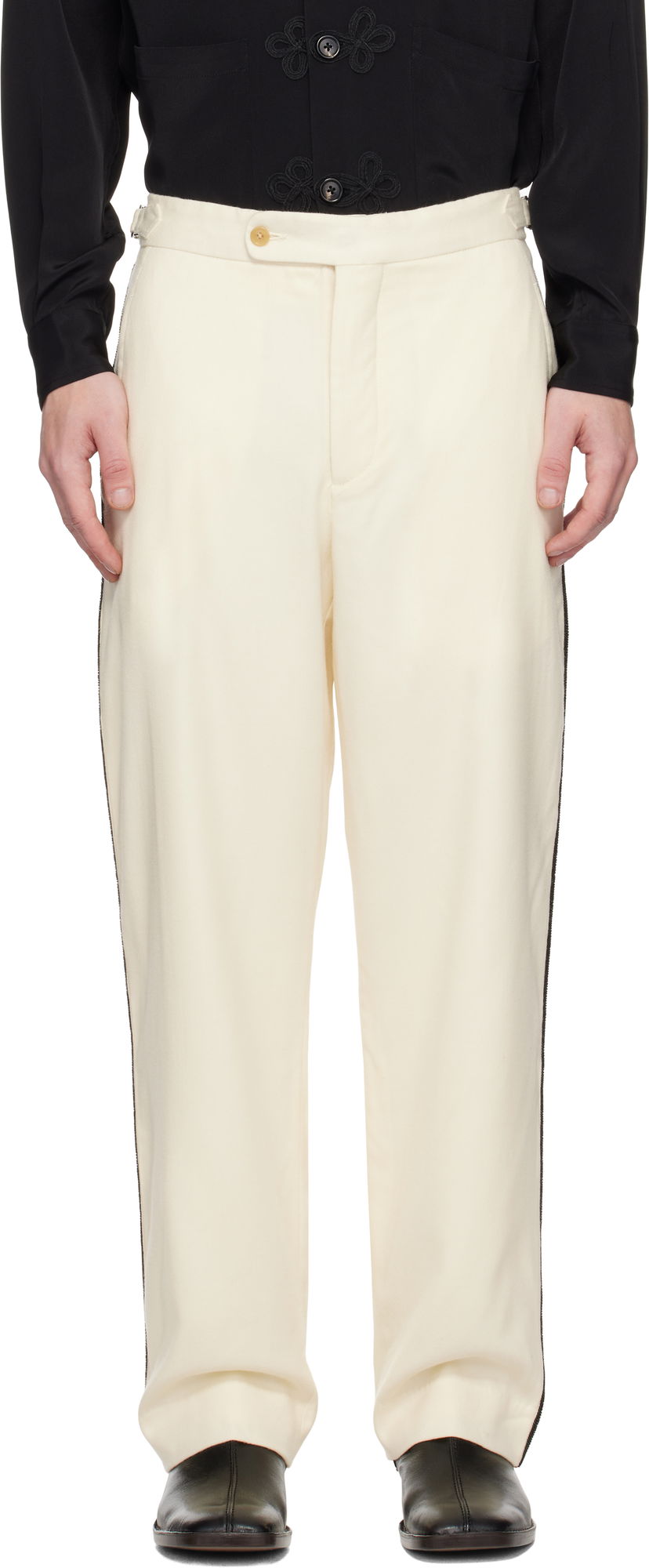 Штани Bode Beaded Player Trousers білий | MRF24BT028