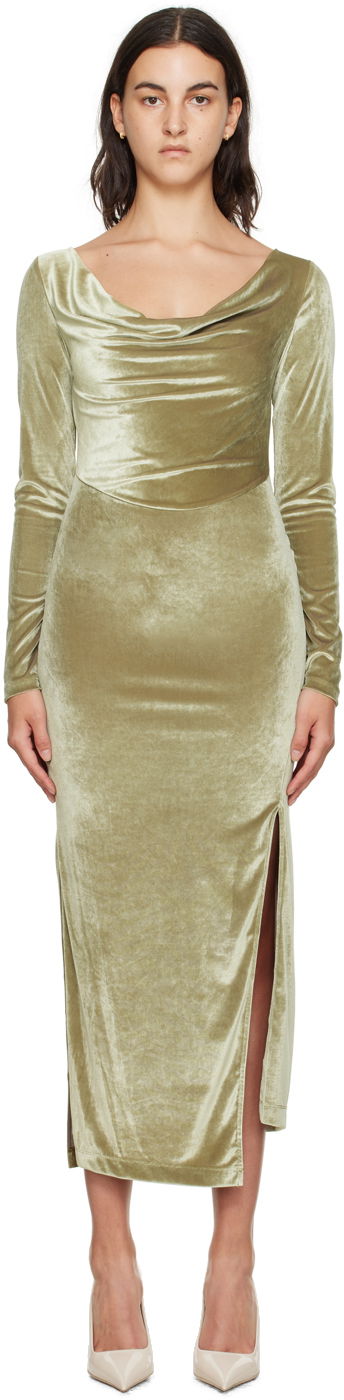 плаття Helmut Lang Helmut Lang Asymmetrical Maxi Dress Зелений | N07HW601