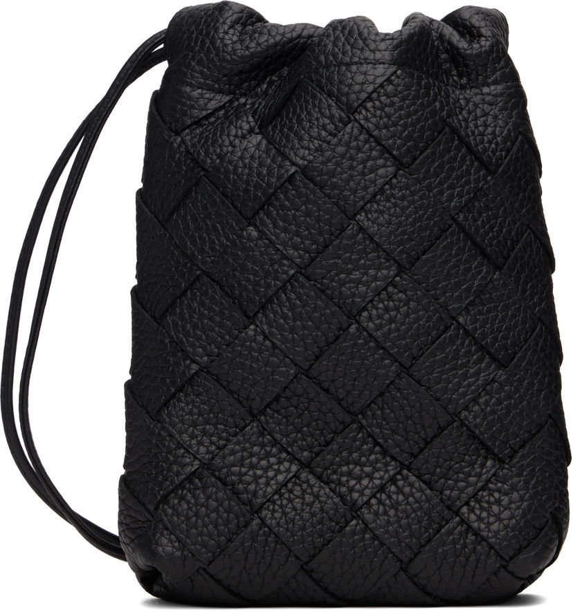Гаманець Bottega Veneta Bottega Veneta Vertical Woven Leather Pouch чорний | 838786V5I538803