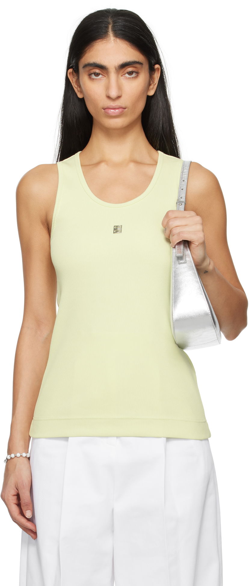 Безрукавка Givenchy Ribbed Tank Top Зелений | BW70CH3YHY330