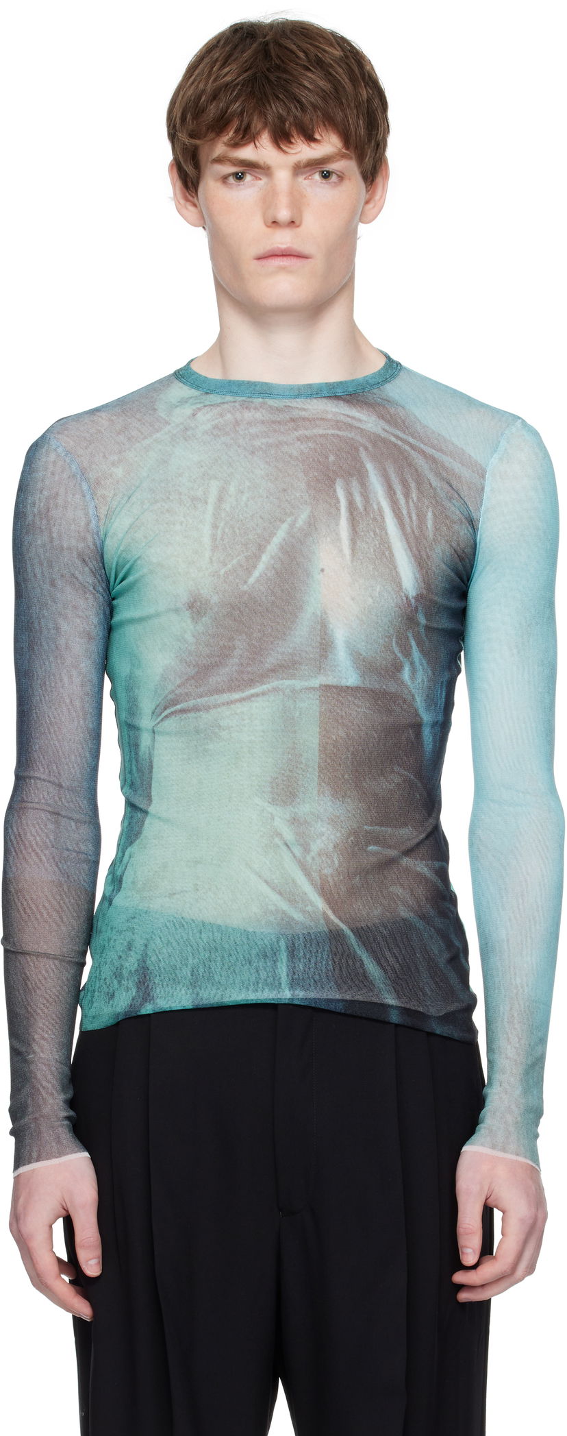 Футболка Jean Paul Gaultier Jean Paul Gaultier 'The Water' Long Sleeve Top Зелений | 25/03-W-TO310-M004P-5557