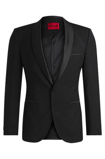 Куртка BOSS HUGO Extra-Slim-Fit Tuxedo Jacket чорний | 50476333