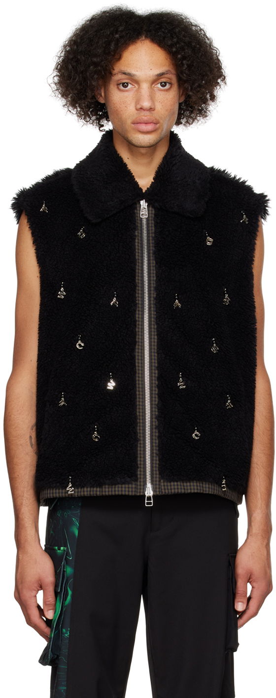 Жилет Feng Chen Wang Feng Chen Wang Embellished Faux-Fur Vest чорний | FUF14VS03B