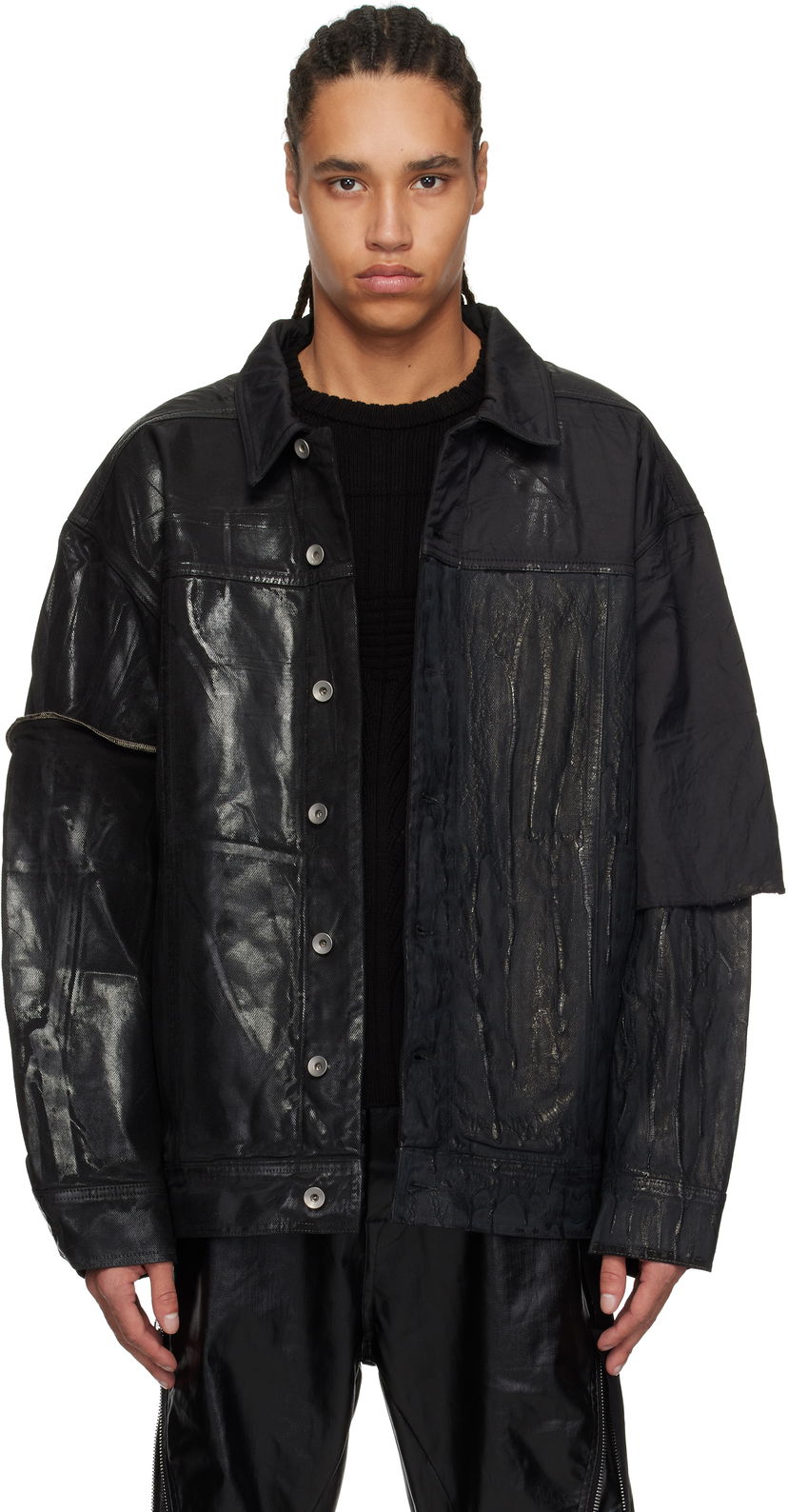 Куртка Rick Owens Rick Owens DRKSHDW Hollywood Jumbo Worker Denim Jacket чорний | DU01E3761 COMW1