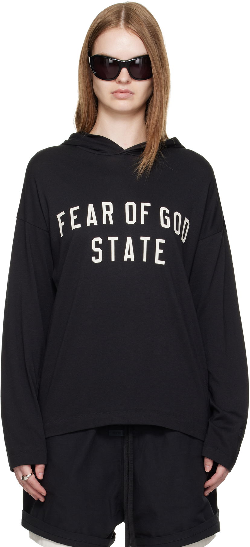 Світшоти Fear of God Fear of God ESSENTIALS Long Sleeve Hoodie чорний | 125SP257170FW