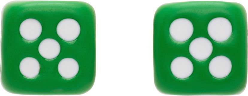 Сережки VEERT VEERT 'The Enamel Dice' Earrings Зелений | OR03GREEN