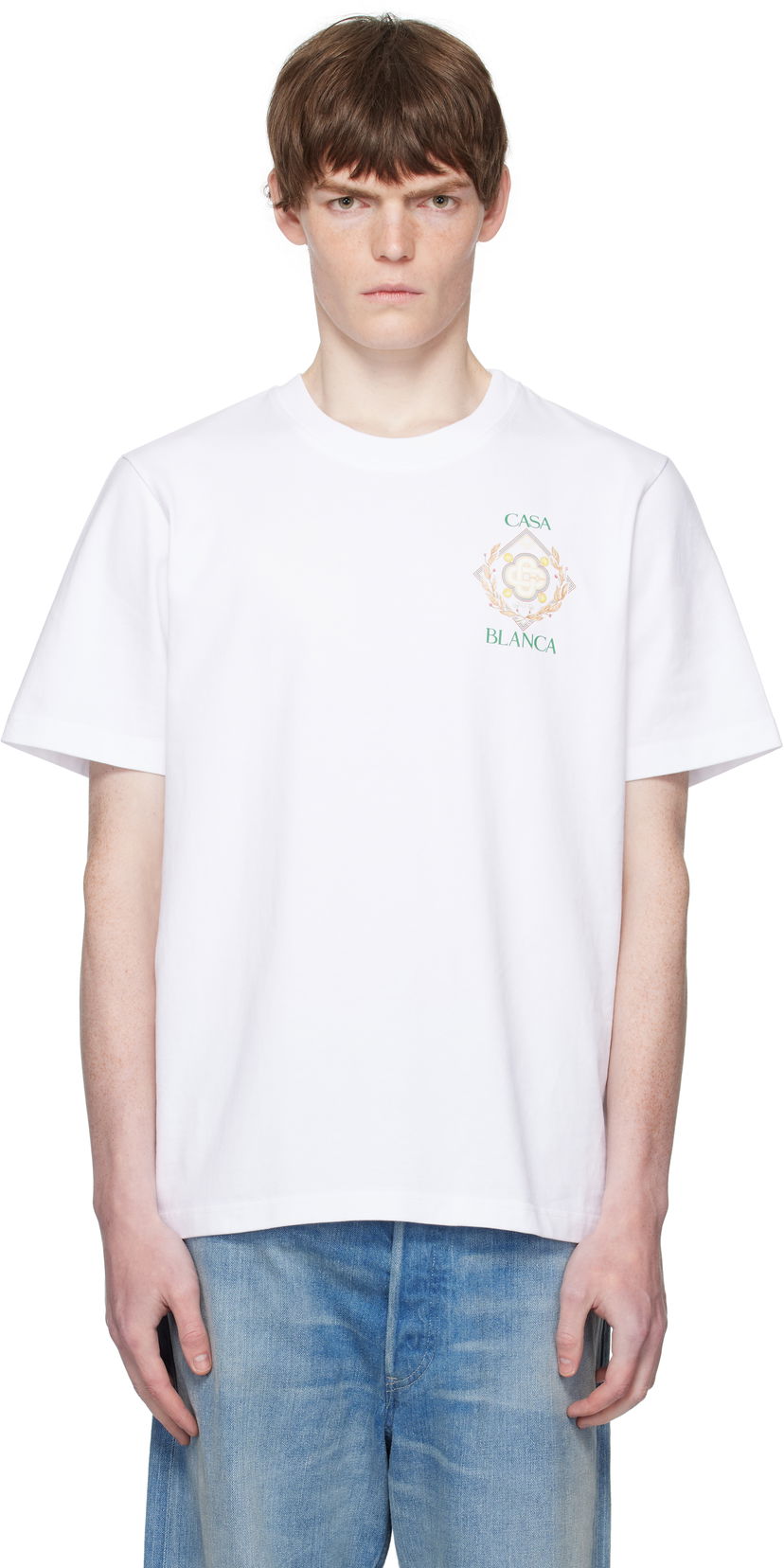 Футболка Casablanca Casablanca Championship Diamond Print T-Shirt білий | MPF25-JTS-001-11-EX