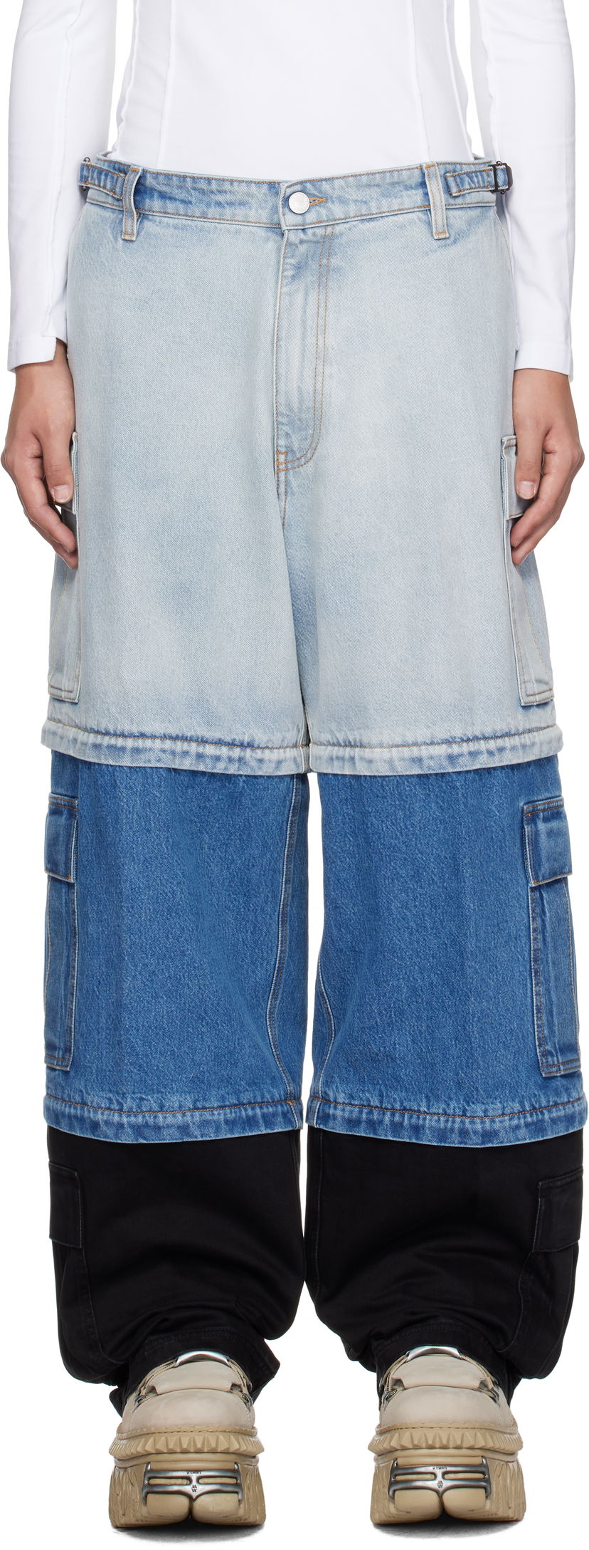 Джинси VETEMENTS Vetements Runway Deconstructed Cargo Pants Синій | UA66PA510N