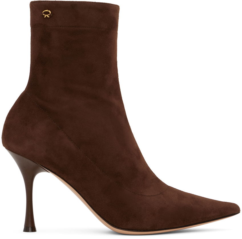 Кросівки та взуття Gianvito Rossi Suede Pointed Toe Boots Коричневий | G73173.85LAC.CSF, 0