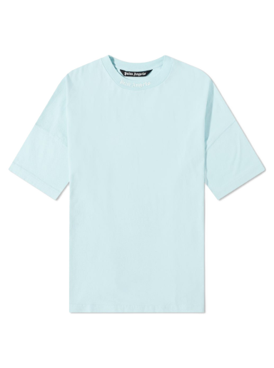 Футболка Palm Angels Oversized Mock Neck Logo Tee Бірюзовий | PMAA002C99JER0064001