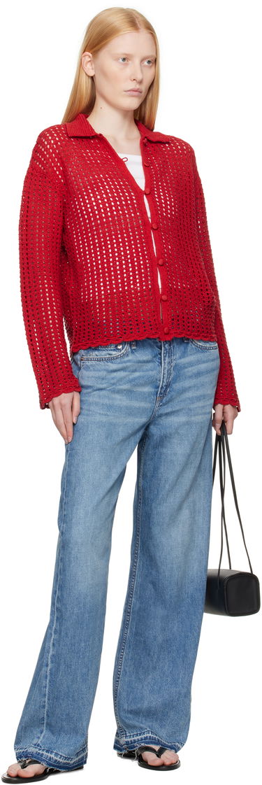 Cветр rag & bone Rag & Bone Khloe Knit Cardigan Червоний | WAS25P020BR20, 3