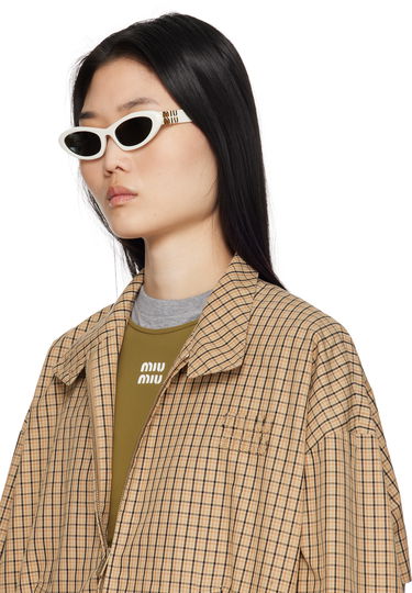 Сонцезахисні окуляри Miu Miu Miu Miu Pointed Cat Eye Acetate Sunglasses білий | 0MU 09YS 8056597897761, 3