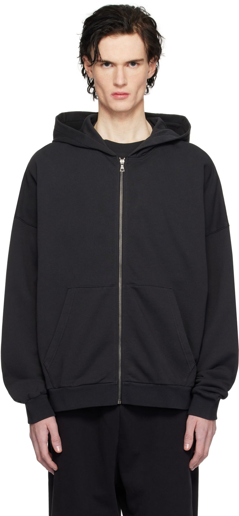 Світшоти Palm Angels Logo Zip Hoodie чорний | PMBE016S25FLE0031003
