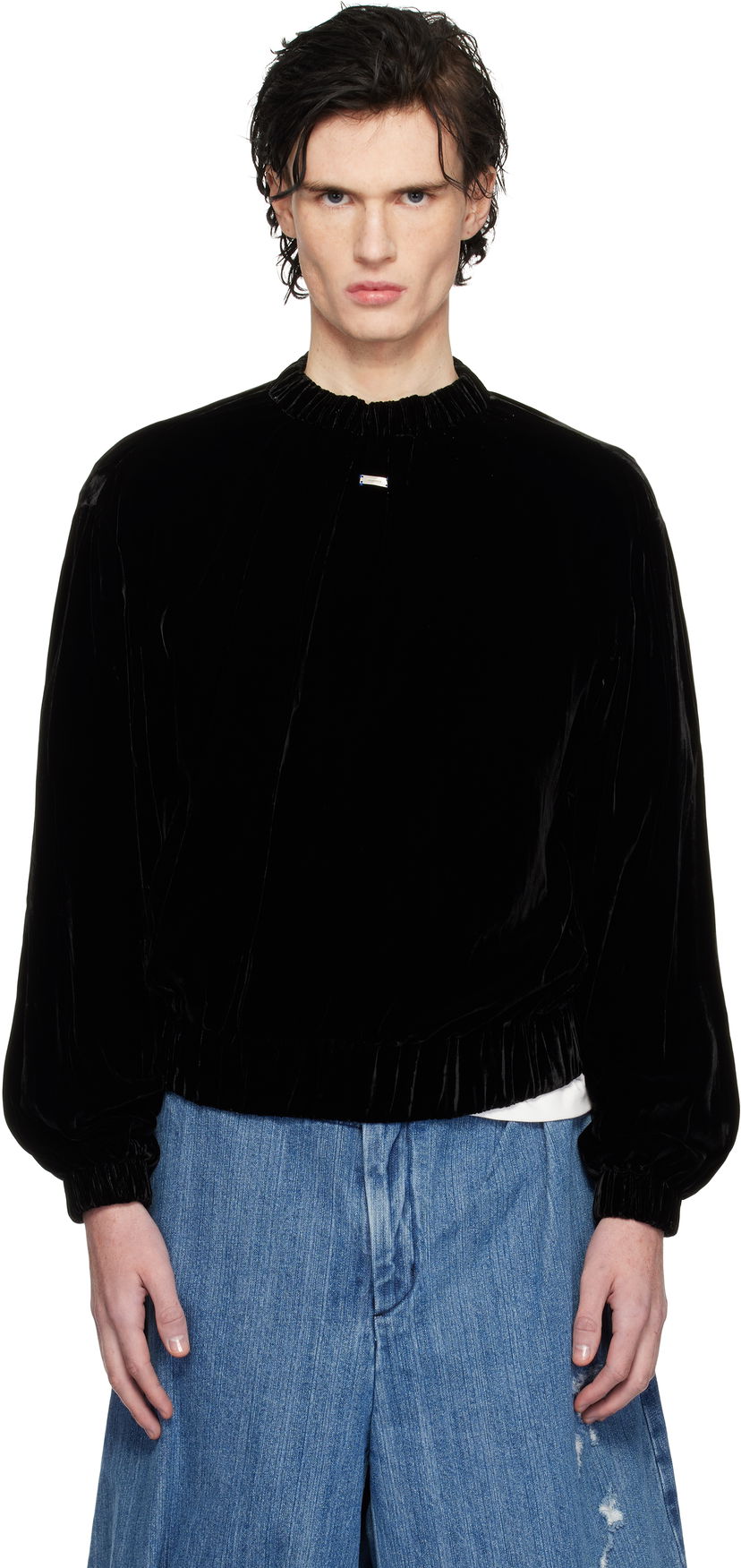 Світшоти ADER ERROR Velvet Relaxed Fit Sweatshirt чорний | BN01FWSW0101BK