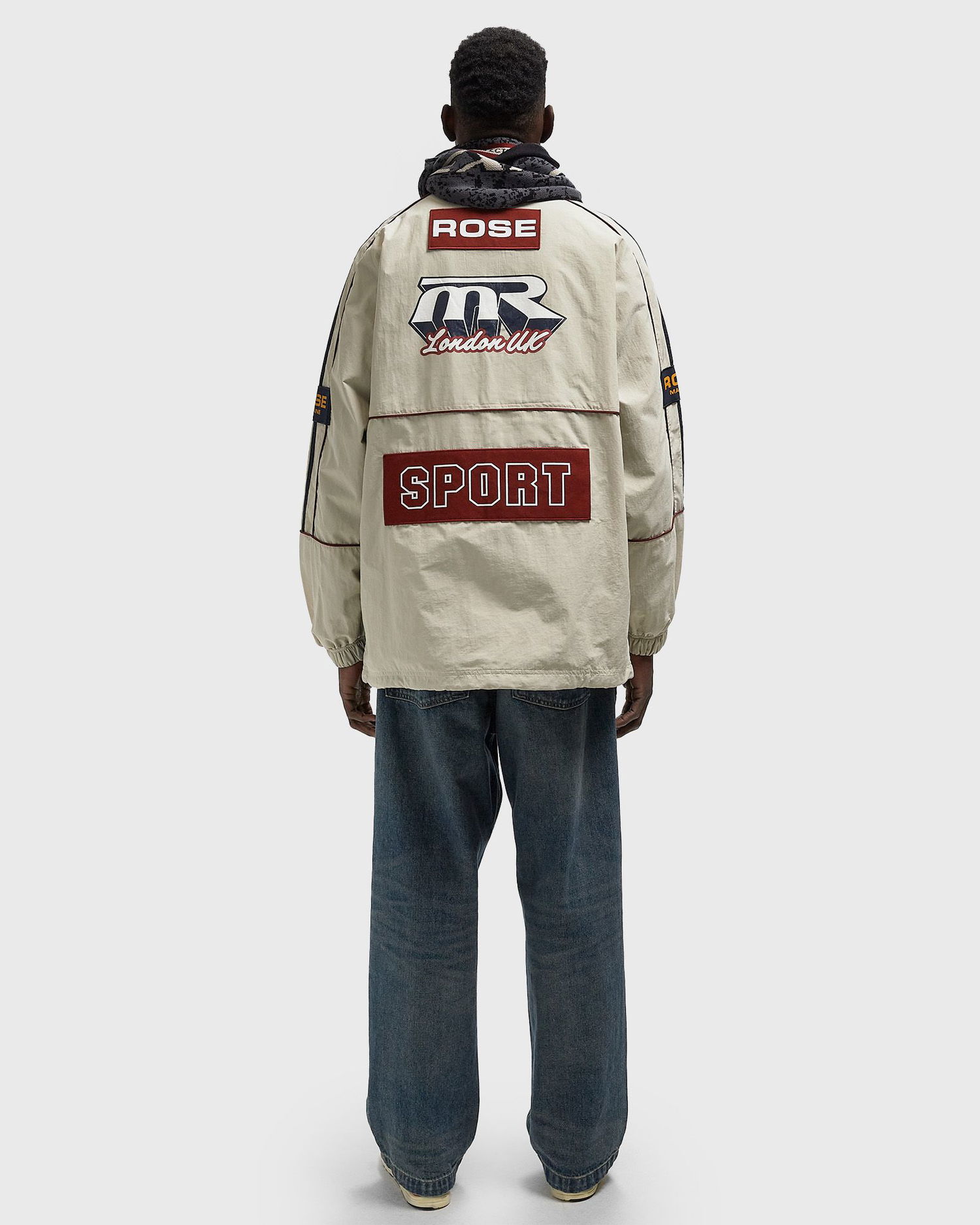 Вітровка Martine Rose Martine Racing Stripe Checkerboard Half-Zip Pullover Різнокольоровий | 121WP01052-WHT, 1