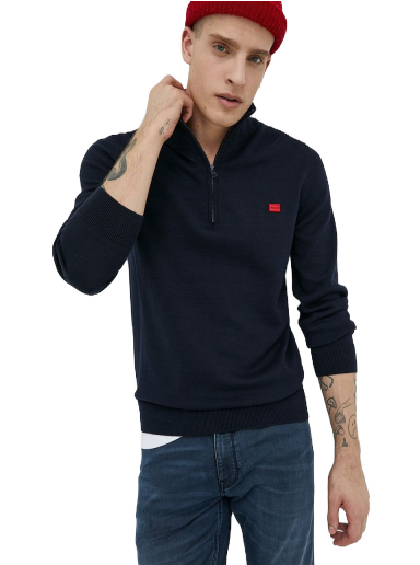 Cветр BOSS Sweater темно-синій | 50474164