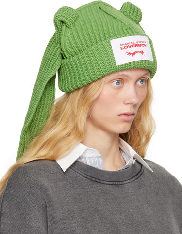 Шапка Charles Jeffrey Loverboy Charles Jeffrey LOVERBOY Chunky Rabbit Beanie Зелений | 54130403, 1
