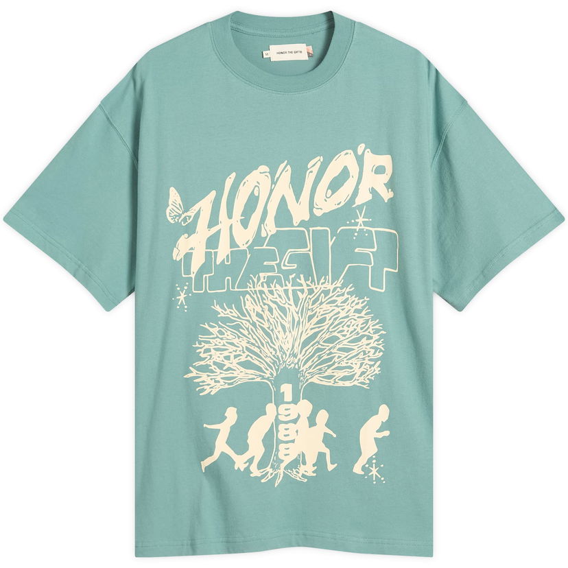 Футболка Honor The Gift Family Tree Graphic Tee Бірюзовий | HTG250244-GRN